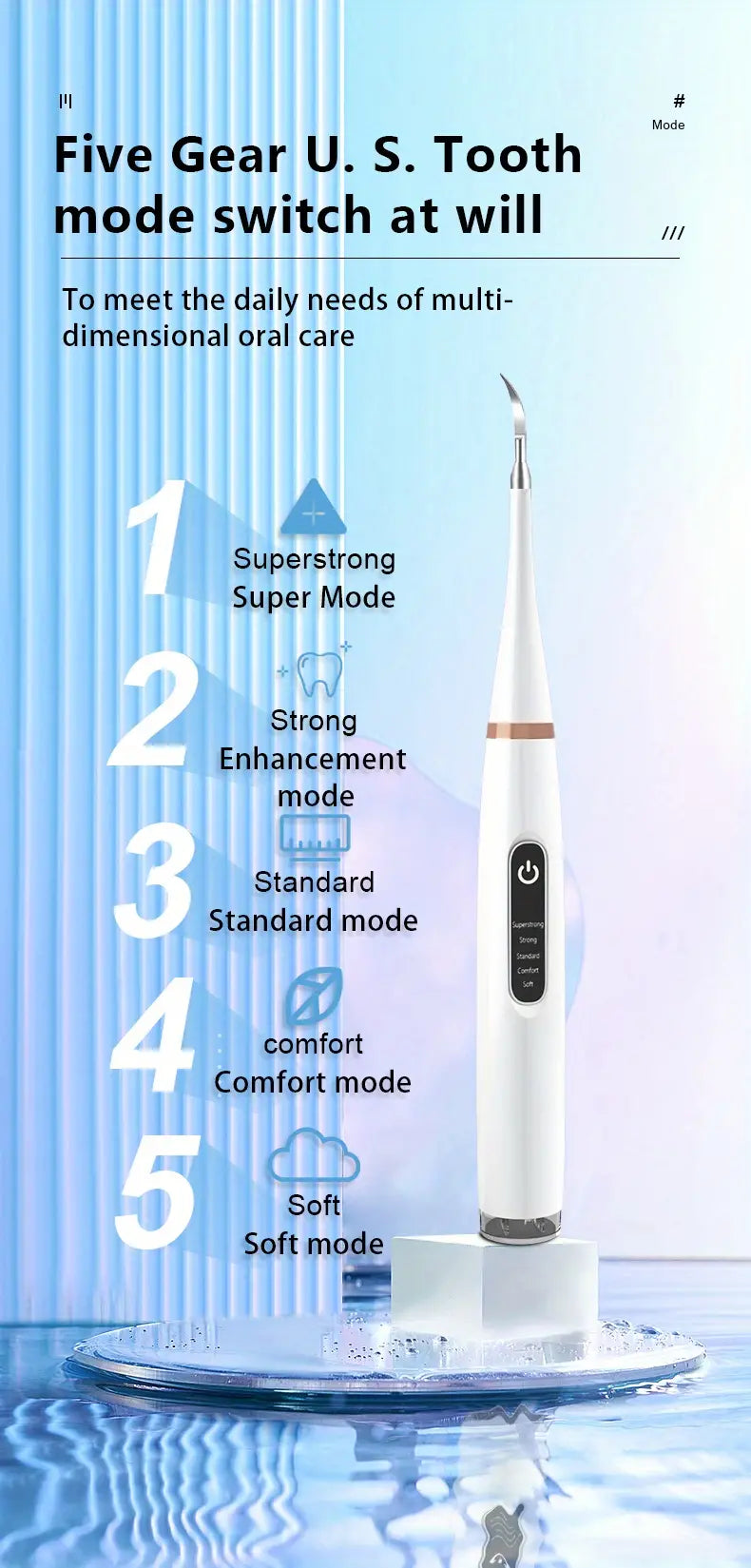 Ultrasonic Electric Tooth Cleaner for Tartar Removal