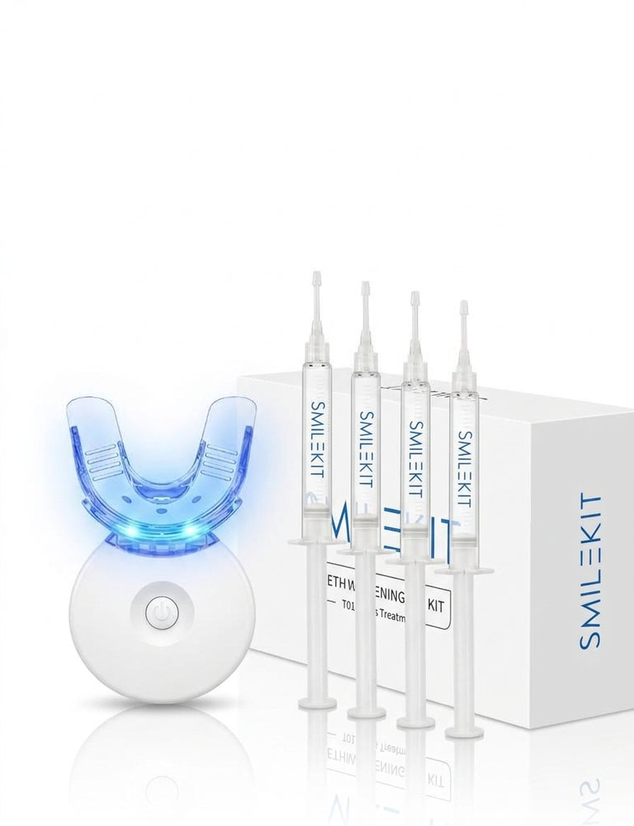 Teeth Whitening Kit with LED Light and Gel (4pcs)