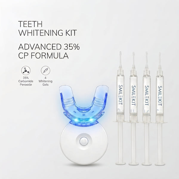 Teeth Whitening Kit with LED Light and Gel (4pcs)